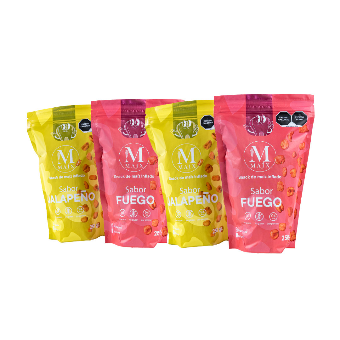 Paquete de 4 bolsas de 250g.